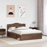  Konstrukcija postelje z vzglavjem Rjav hrast 140 x 200 cm, (5000102484) | Shoptok.si