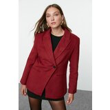Trendyol Burgundy Cashmere Fitted Blazer Jacket | Shoptok.si