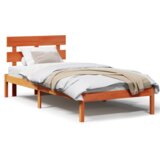  Krevet s uzglavljem vosak smeđa 100x200 cm masivna drvena borovina | shoptok.hr