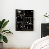  Zidni ormarić za nakit s ogledalom crni 30 x 8,5 x 67 cm | shoptok.hr
