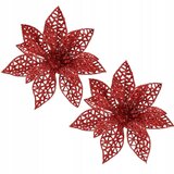 springos RED STAR OF BETLEHEM BLEŠČICE 2x SPONKA 9 cm, (21635967) | Shoptok.si