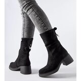 Gemre Black eco-suede block heel ankle boots Agordino | shoptok.hr