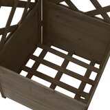  Kutna sadilica s rešetkom siva 40x40x150 cm od masivne jelovine | shoptok.hr