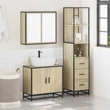  3-dijelni set kupaonskog namještaja boja hrasta sonome drveni | shoptok.hr