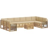  Set vanjskih sofa 11 pcs Bijela i bež 59 x 59 x 37 cm Poliester | Eponuda.ba