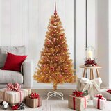 vidaXL Božićno drvce s 150 LED svjetlima s stalakom Zlatno 150 cm PET | shoptok.hr