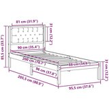  Okvir za krevet Tamno siva 90 x 200 cm tkanina | shoptok.hr