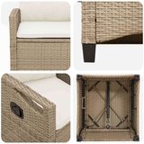  Vrtni Stol 2 pcs Bež in smetanova 56 x 60 x 112 cm, (5000285818) | Shoptok.si