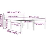  Za krevet od masivne borovine bijeli 140 x 190 cm | shoptok.hr