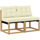  2 Komad Srednja sofa za van Masivno bagremovo drvo, Tekstilen | shoptok.hr