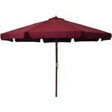  Zunanji senčnik z lesenim drogom 330 cm bordo, (20609991) | Shoptok.si