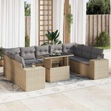 vidaXL 10-dijelni set vrtnih sofa s jastucima bež od poliratana | shoptok.hr
