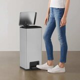  Kanta za otpad s papučicom 30 L srebrna od nehrđajućeg čelika | shoptok.hr