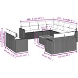  12-dijelni set vrtnih sofa od poliratana s jastucima crni | shoptok.hr