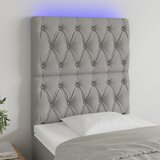  LED uzglavlje svjetlosivo 80x7x118/128 cm od tkanine | shoptok.hr