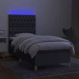  Box spring postelja z vzmetnico LED temno siva 90x200 cm blago, (20789227) | Shoptok.si