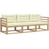  Set vanjskih sofa s jastukom 3 pcs Bijela i krem Poliester | Eponuda.com