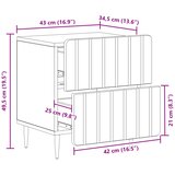  Noćni ormar Crna 43 x 34,5 x 49,5 cm Konstruirano drvo | shoptok.hr