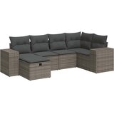  6-dijelni set vrtnih sofa od poliratana s jastucima sivi | shoptok.hr