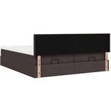 vidaXL Otomanski posteljni okvir z vzmetnicami rjav 200x200 cm blago | Shoptok.si