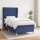 vidaXL Box spring postelja z vzmetnico modra 80x200 cm blago | Shoptok.si