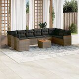  11-dijelni set vrtnih sofa od poliratana s jastucima sivi | shoptok.hr