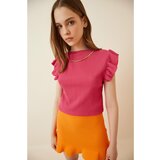 Happiness İstanbul Women's Dark Pink Chain Necklace Blouse Cene