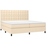  box spring s madracem LED krem 200x200 cm od tkanine | shoptok.hr