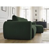 Bobochic Paris temno zelena raztegljiva kotna sedežna garnitura iz rebrastega žameta (desni kot) lucien | Shoptok.si
