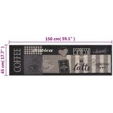  Kuhinjski tepih perivi s natpisom Coffee 45 x 150 cm baršunasti | shoptok.hr