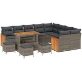  Sjedeća garnitura za vrt s jastukom 13 pcs Siva | shoptok.hr