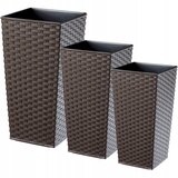 KADAX Komplet 3 vrtnih lončkov + vložek visok velik moka 47+57+68 cm, (5000350794) | Shoptok.si