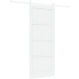 vidaXL drsna vrata s kompletom opreme bela 86x211 cm masivni bor | Shoptok.si