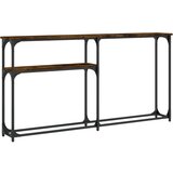 Maison Chic konzolna miza - miza ob steni dimljen hrast 145x22,5x75 cm inženirski les, (21786312) Cene
