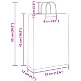  Papirnate vrečke 250 kosov z ročaji rjave barve 32x12x42 cm, (5000160857) | Shoptok.si