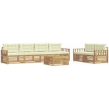 vidaXL Zunanja garnitura za sedenje 7 pcs Bela in krem Poliester, (5000280523) | Shoptok.si