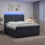  Boxspring krevet s madracem Tamnosiva 200 x 200 cm Baršun | shoptok.hr