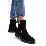 Boto Women's Flat Heel Boots with Buckles Black Bliggore | Shoptok.si