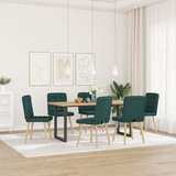 vidaXL Jedilni stoli 6 kosov temno zeleno blago, (21822246) | Shoptok.si