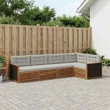  Set vanjskih sofa 5 pcs Prirodna i svjetlosiva | shoptok.hr