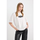 Defacto Cool Beetlejuice Oversize Fit Wide Pattern Crew Neck Printed Short Sleeve T-Shirt | Shoptok.si