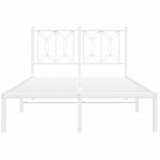  Metalni okvir za krevet s uzglavljem bijeli 120 x 190 cm | shoptok.hr
