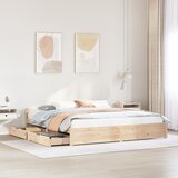vidaXL Posteljni okvir brez vzmetnice 180x200 cm trdna borovina Cene