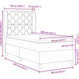 Box Spring Postelja z Vzmetnico Temno Modra 90x200 cm Žamet, (22052561) | Shoptok.si