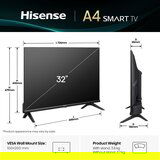 Hisense 32A4Q TV 81.3 cm (32) HD Smart TV Wi-Fi Black | shoptok.hr