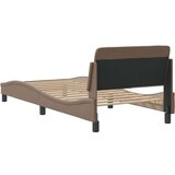  Posteljni okvir z vzglavjem kapučino 80x200 cm umetno usnje, (21072773) | Shoptok.si