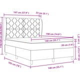 Box Boksen vzmetni ležaj z vzmetnico Taupe 140x190 cm Tkanina, (22051462) | Shoptok.si