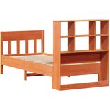 vidaXL Posteljni okvir brez vzmetnice voščeno rjav 75x190 cm borovina | Shoptok.si