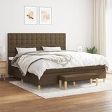  s oprugama i madracem tamnosmeđi 200x200 cm od tkanine | shoptok.hr