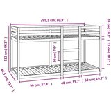 Krevet na kat bijeli 80 x 200 cm od masivne borovine | Eponuda.com